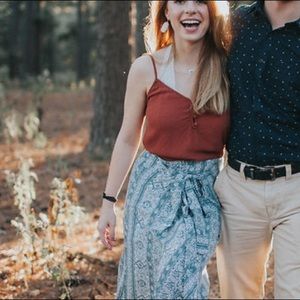 Burnt orange sleeveless top